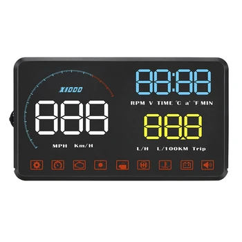 

Car Head Up Display Windshield Obd2 Interface Km/H Mph Speed Warning System A9