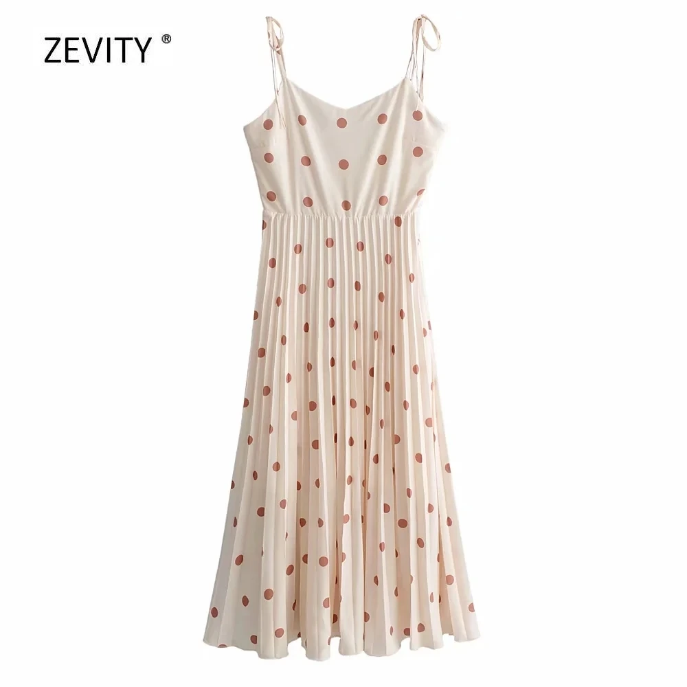New 2020 Women Fashion Polka Dot Print Pleated Sling Dress Female spaghetti strap Vestido Chic casual summer slip Dresses DS3910 New 2020 Women Fashion Polka Dot Print Pleated Sling Dress Female spaghetti strap Vestido Chic casual summer slip Dresses DS3910