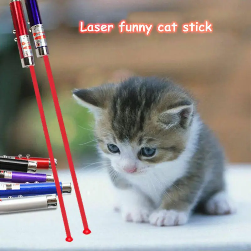 2 в 1 светодиодный лазерный игрушечный лазерный указатель креативная забавная интерактивная игрушка для кошек лазерные игрушки товары для кошек случайный цвет
