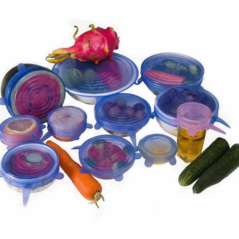 

6Pcs/Set Multifunction Silicone Stretchable Suction Covers Kitchen Silicone Cover Cooking Pan Spill Lids Home Bowl Stopper Cover