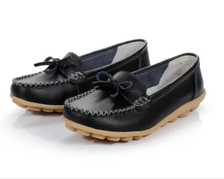 Women Flats Red Genuine Leather shoes female fashion casual comfortable women shoes solid Autumn shoes woman ladies shoes