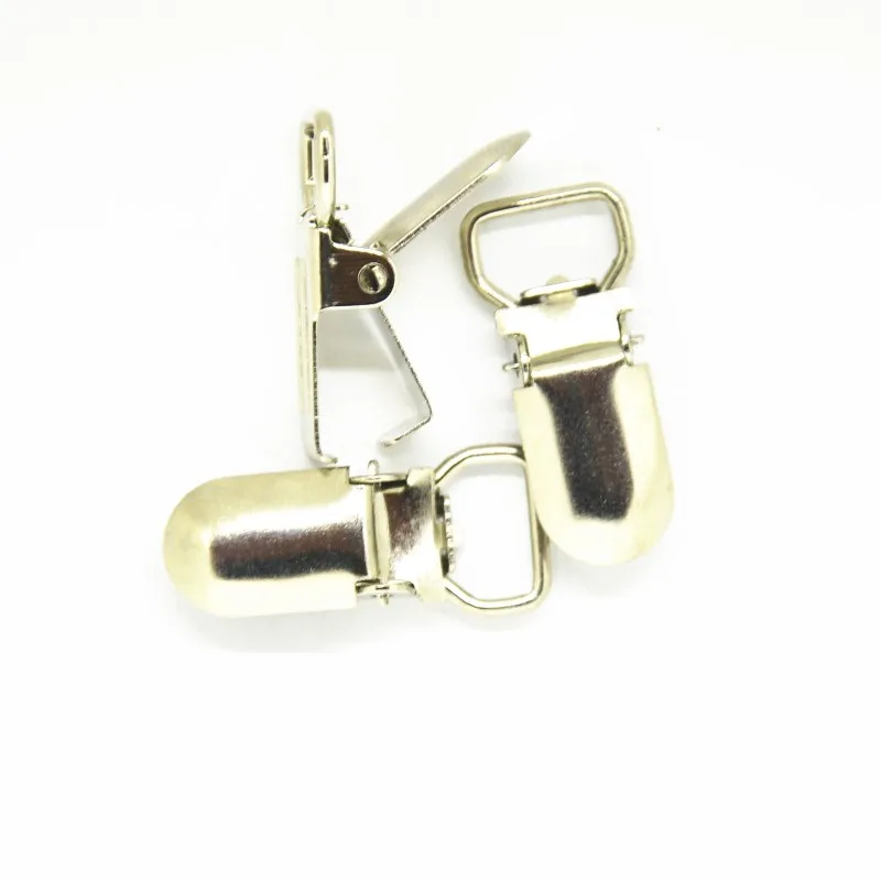 Sewing Clips 10mm Metal Suspender Pacifier Clips Cute Baby Hook Holder Ribbon Craft 50pcs