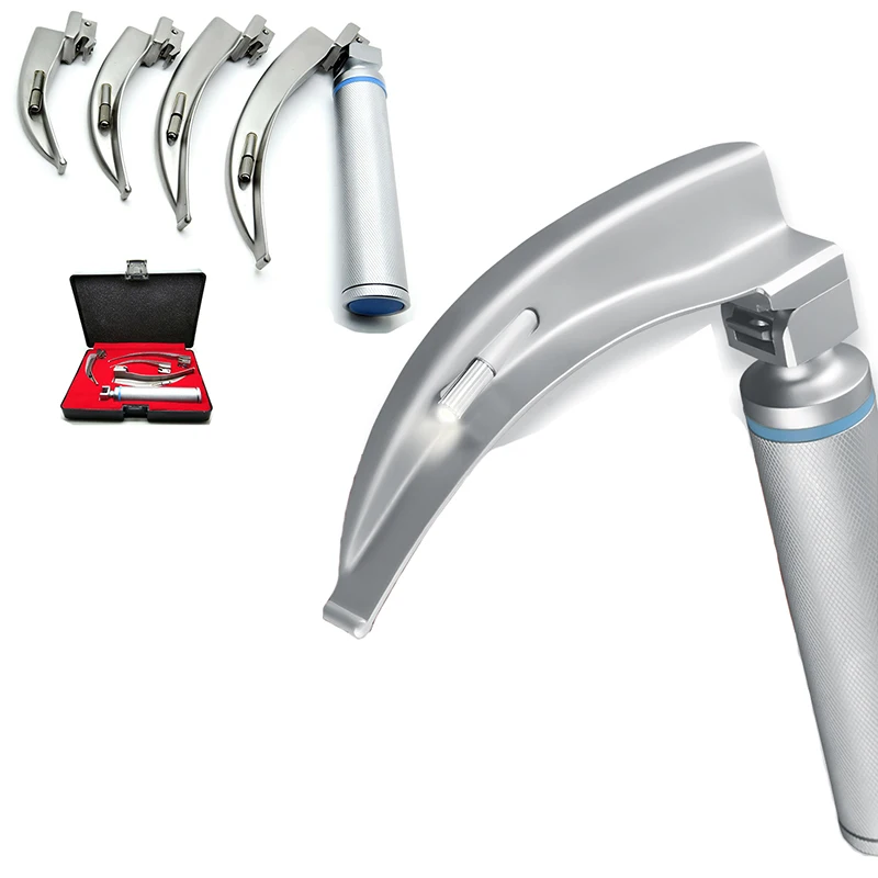 

Led conventional Laryngoscopes with 4 blades and extra 2 bulbs 1 handle 4 Blades For Throat Checking