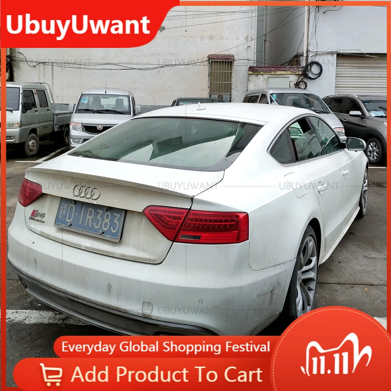 Car Spoiler Wing For Audi A5 S5 B8 Sportback 4Door 2009-2016 ABS Plastic Painted Exterior Rear Tail Trunk Lip | Автомобили и