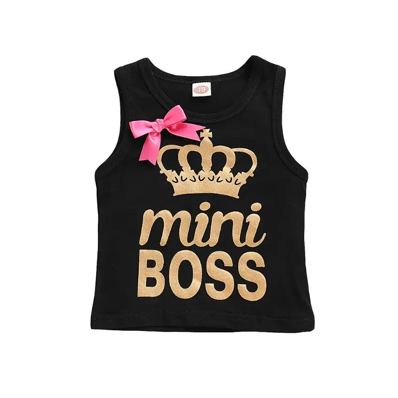A-70 Summer Newborn Baby Girls Letter Print Sleeveless T-shirt Casual Tank Tops Sister Matching Clothes - Цвет: A-70