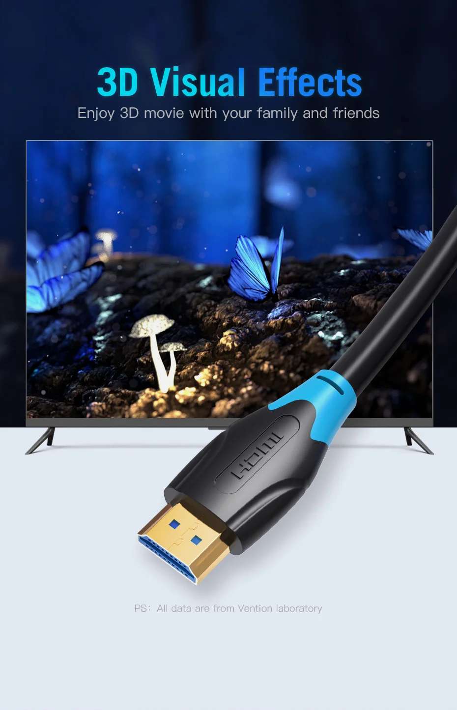 Vention Высокоскоростной HDMI 2,0 кабель 4k 3D 60Hz HDMI к HDMI кабель «Папа-папа» для HD tv lcd ноутбука PS3 проектор компьютерный кабель