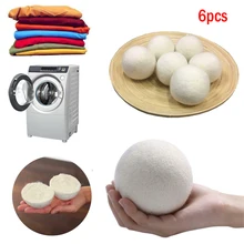 6 шт. моющий шар многоразовый натуральный органический для белья Сушилка для органической шерсти премиум-класса шарики домашний моющий шар