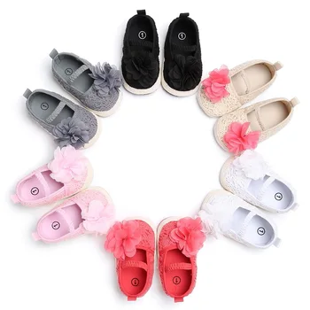 

Cotton Baby Girls Shoes Braid Infant First Walkers Toddler Girls Kid Flower Soft Anti-Slip Crib Shoes 0-18 Months
