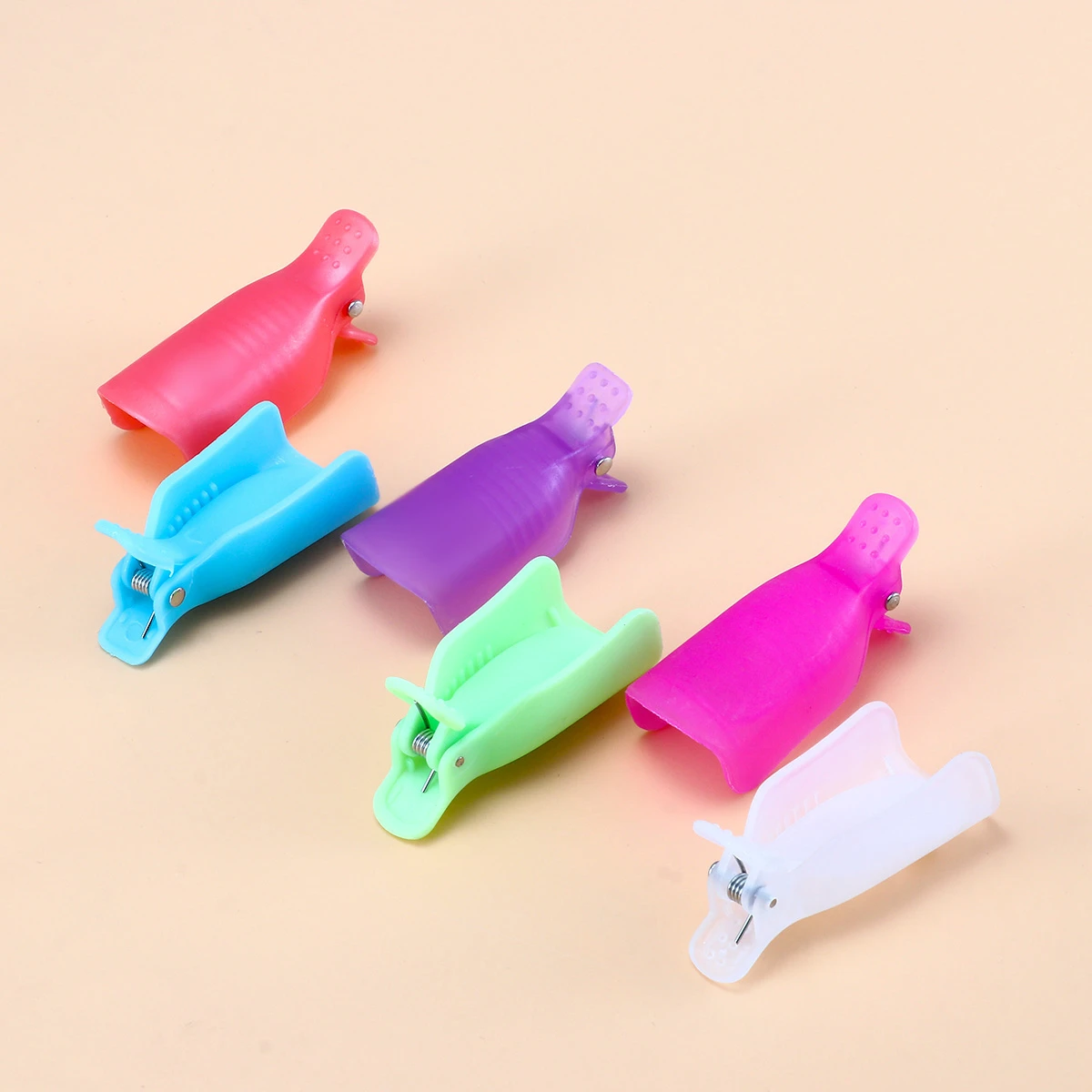 

10Pcs Plastic Acrylic Nail Art Smart Soak Off Clip Cap UV Gel Polish Remover Wrap 7 Colors Can Choose Manicure Tools