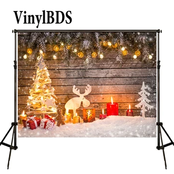 

VinylBDS Christmas Backdrop Newborn Backdrop Gingerbread Background Lights Old Wooden Background Newborn Photo for Studio