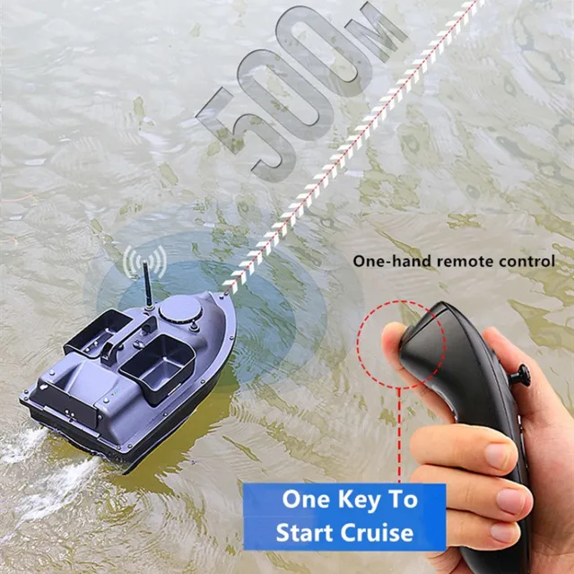 16 GPS Point Bait Boat 500M RC Fishing Nest Boat Auto Cruise Control 2KG Loading 3 Hoppers GPS RC Nesting Boat With Fish Finder 4