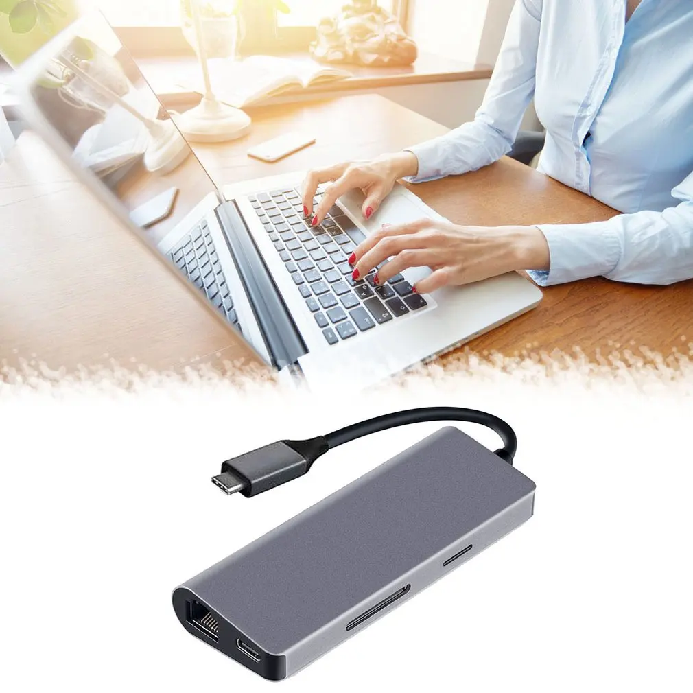 Usb C концентратор 8 в 1 взаимный обмен данными между компьютером и периферийными устройствами C адаптер к Hdmi с Ethernet Microsd/Sd устройство для чтения карт Профессиональный модная быстрая портативность