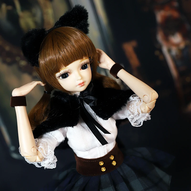 1/4 BJD кукла имя от Sycamore каштановые волосы механическое соединение тела с макияжем, включая кожу головы, глаза, одежда девушки ледяной