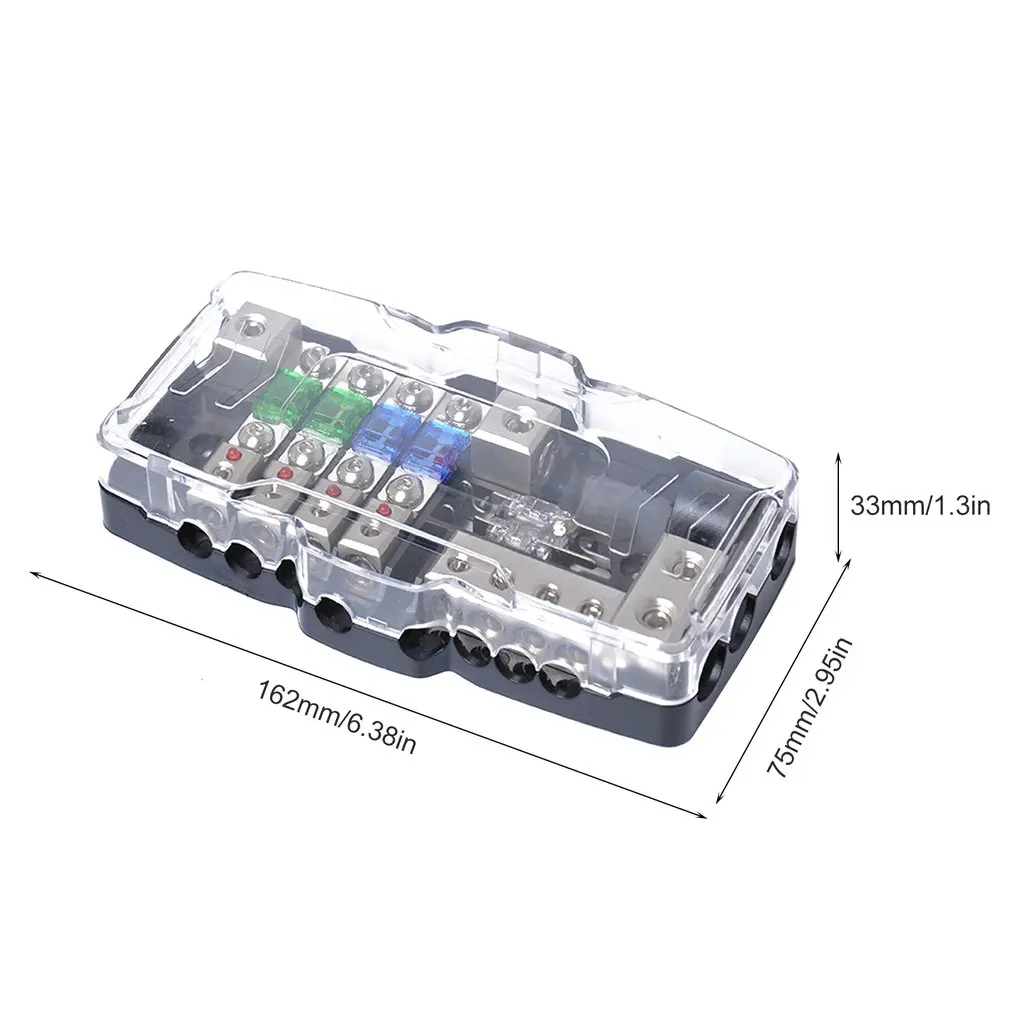 Car Audio Stereo Distribution Fuse Block ANL Fuse Holder 0/4ga 4 Way Fuses Box Block 30A 60A Universal Car Accessories