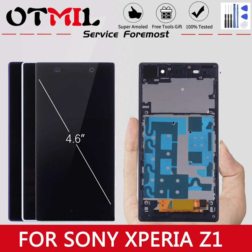 5 0 ''Оригинальный ЖК дисплей для SONY Xperia Z1 сенсорный экран с рамкой XPERIA L39 L39H C6902