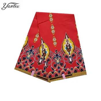 

YANTEX African Real Wax Prints Fabric Ankara Tissu Africain 6 Yards/Piece New Fashion Veritable Real Wax Fabric Batik For Party