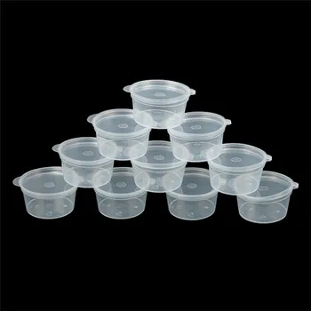 

1 pcs 27ml/35.7ml Disposable Sauce Cups Plastic Clear Food Storage Containers Takeaway Sauce Cup With Lids Small And Portable