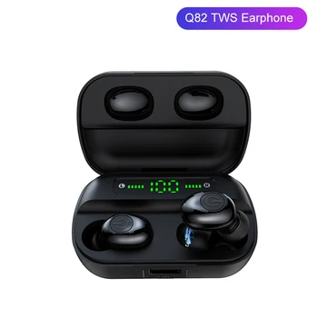 

Q82 TWS Wireless Bluetooth 5.0 Earphones With 3500mAh charging case IPX7 Waterproof Stereo headset LED Display