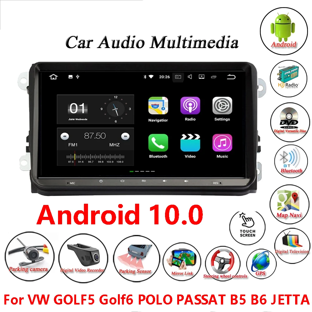 

9" Android 11 Car GPS Navigation for VW GOLF5 Golf6 POLO PASSAT B5 B6 JETTA TIGUAN steering wheel bluetooth Radio Double Din