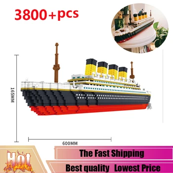 

3D Modle 3800pcs DIY Mini Small Diamond Blocks Brick Building Movie Titanic Big Cruise Ship Boat Blocks Toy for Children