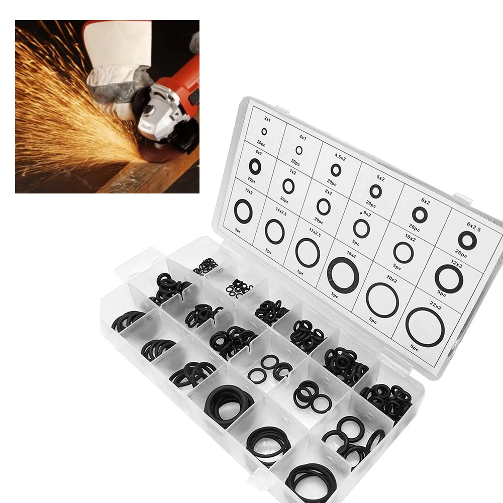 

225 PCS Connection Sealing Ring Hardware Tools O Shape Rubber Gasket Assortment Washers Leakproof Bathroom Home Kitchen Plumbing