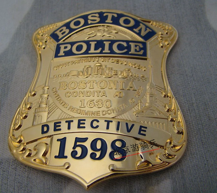 

U.S. American Boston Police Metal Badge Pure Copper