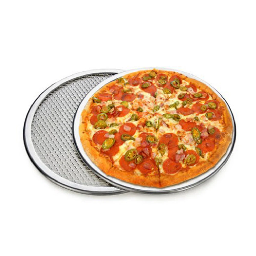 

Thickened Pizza Net Plate 6 inch 10 inch Aluminum Pizza Screen Baking Plate Pizza Drying Pizza Net Baking Die