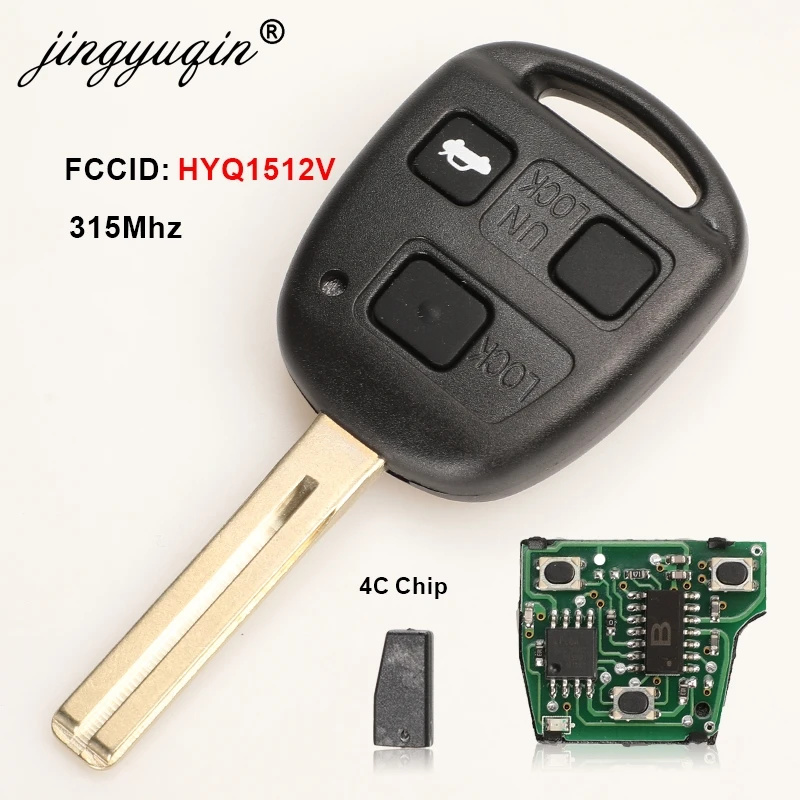 jingyuqin3ButtonsRemoteKeyHYQ1512V315Mhz4C4D68ChipForLexus