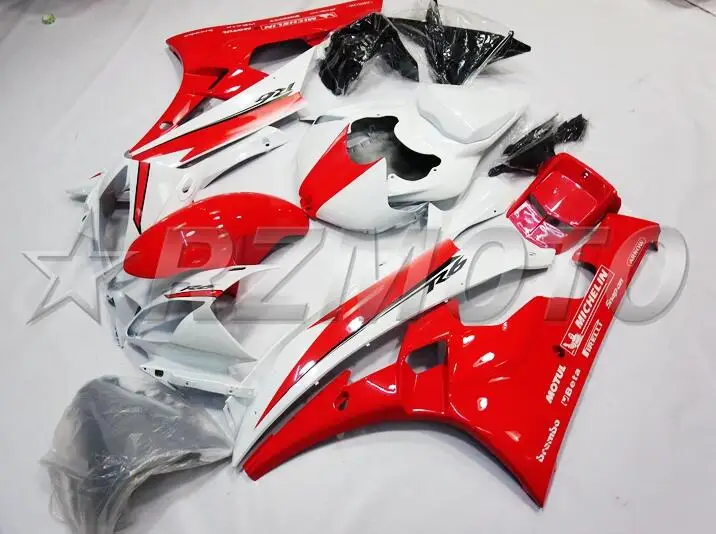 4 подарки Новые ABS полные комплекты обтекателей подходят для YAMAHA YZF-R6 2006 2007 Обтекатели набор YZF R6 06 07 литье под давлением красный белый