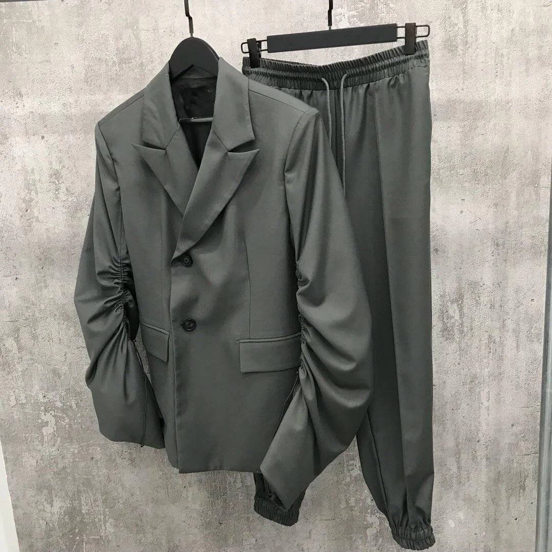 Новинка 2019FW, Женский блейзер winner, пальто+ повседневные штаны, женское высококачественное Свободное пальто, женские брюки, костюмы, 2 цвета, ddxgz2 8,29