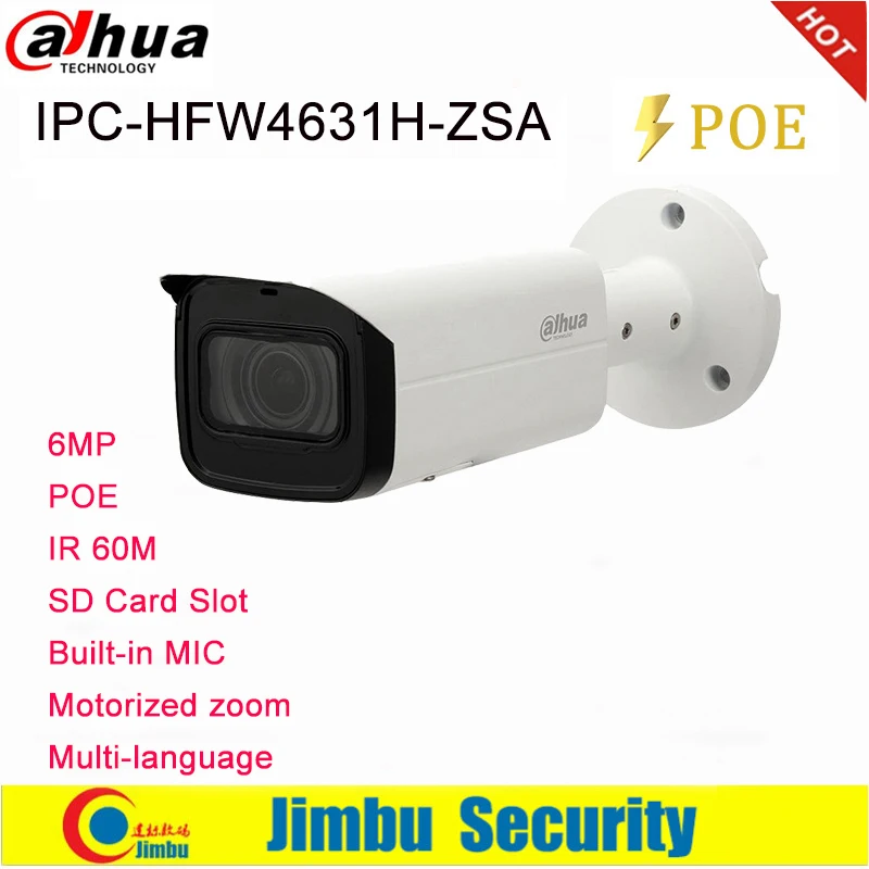  Dahua IP Camera 6MP IPC-HFW4631H-ZSA 2.7~13.5mm Upgrade version of IPC-HFW4431R-Z with Build in Mic