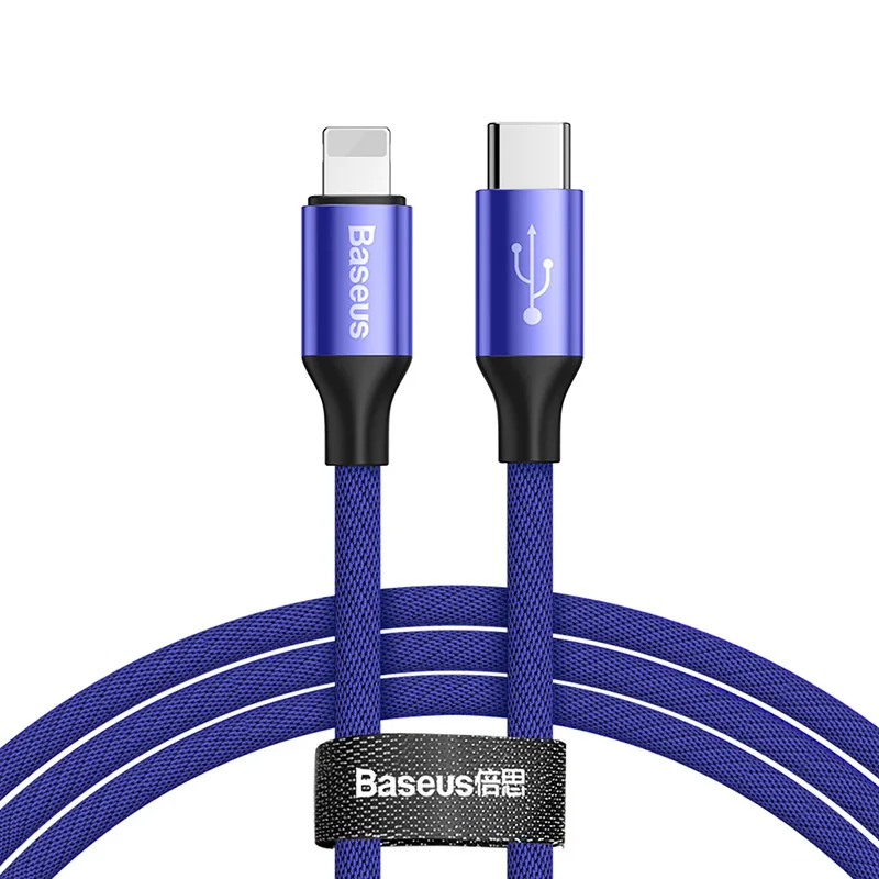 Для usb c к Lightning Кабель быстрое зарядное устройство PD для iPhone 11 pro xs max xr 8 7 6s plus 5S apple ipad зарядный кабель короткий 50 см 2 м - Цвет: Standard Blue