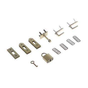 

THINKTHENDO 7pcs Clasp Lock Lockbutton Metal Hardware For DIY Handbag Shoulder Bag Purse