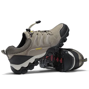

Men Genuine Leather Hiking Shoes Outdoor Mountain Climbing Walking Shoes Non-Slip Casual Tactical Hunting Sports Trekking Shoes