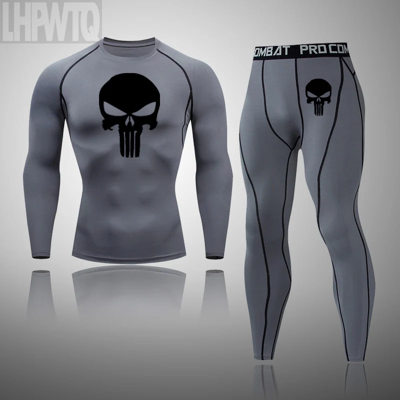 Men's Thermal Underwear Winter Ski Suit Sports Suits Compression Set Skin Tights Training Gym Fitness Clothing thermal underwear set