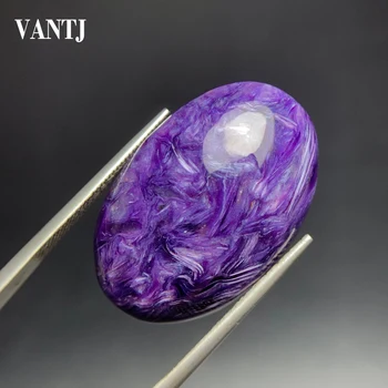 

VANTJ Natural Charoite Loose Gemstone For Fine Jewelry Silver and Gold Mounting Diy Ring