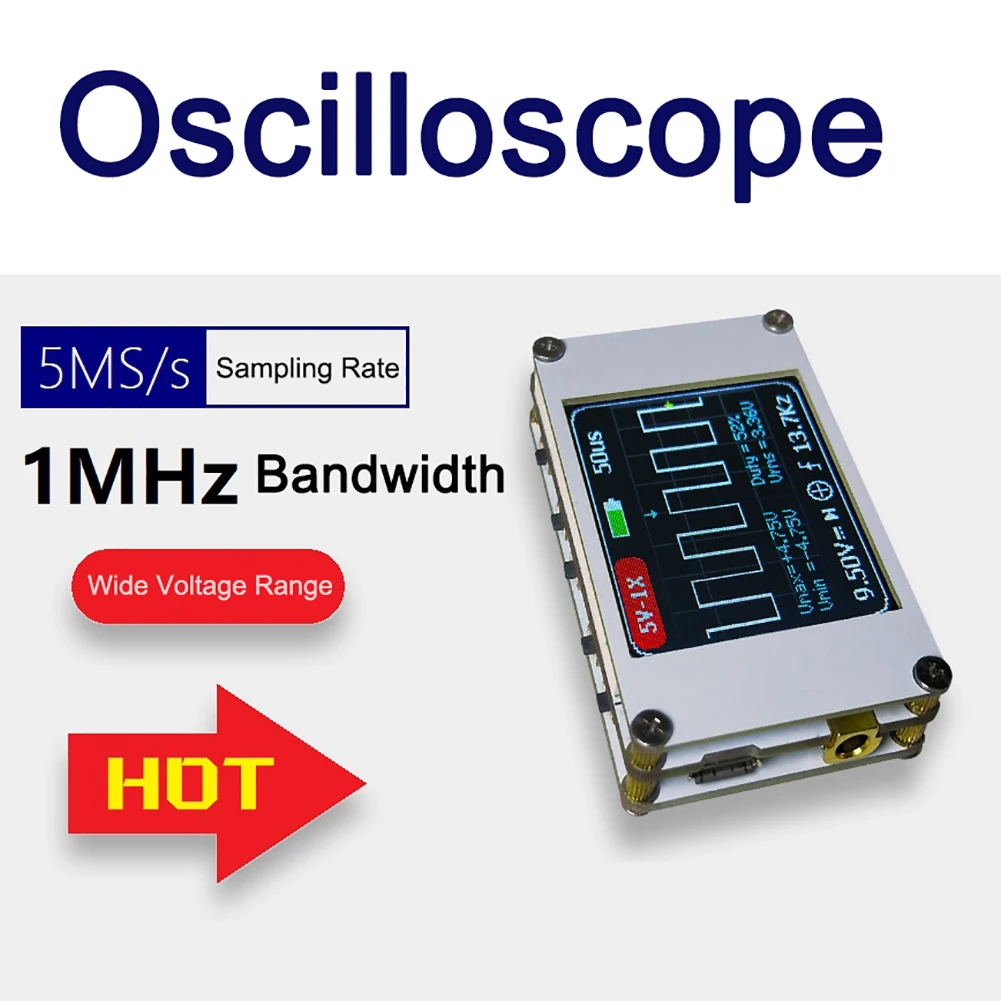 Mini 1.8inch 1CH TFT LCD Screen Digital Portable Storage Oscilloscope 1MHz Bandwidth 5M Sample Rate Waveform | Инструменты