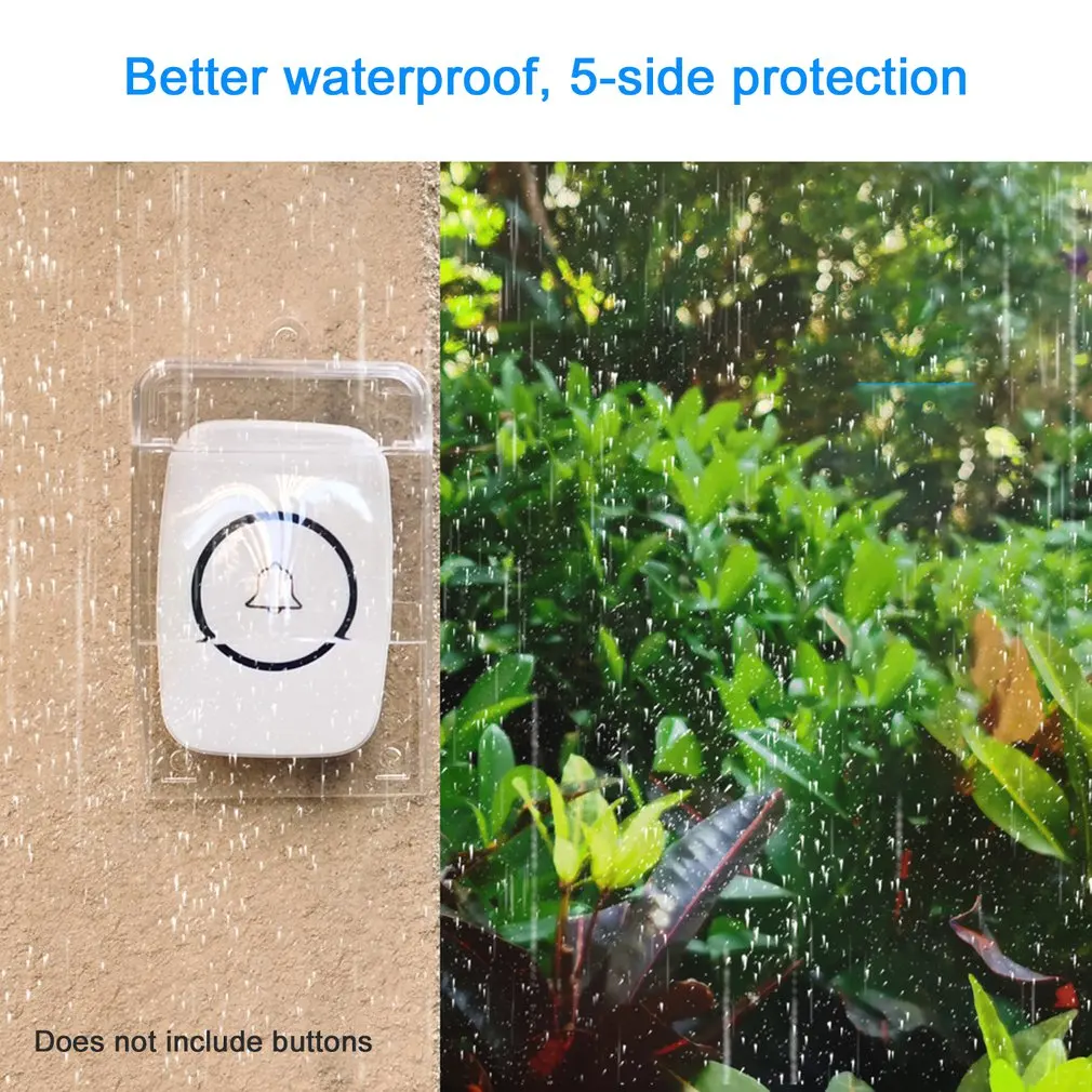 SMATRUL Waterproof Cover For Wireless Doorbell Smart Door Bell Ring Chime Button Transmitter Launchers Heavy Rain Snow CACAZI door intercom