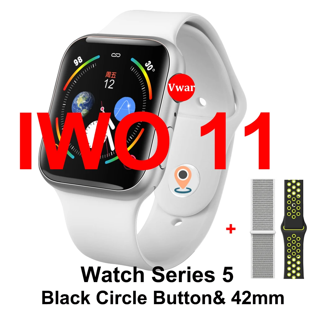 Best  IWO 11 GPS Bluetooth Smart Watch Series 5 1:1 SmartWatch 42mm Case for Apple iOS Android Heart Rate 