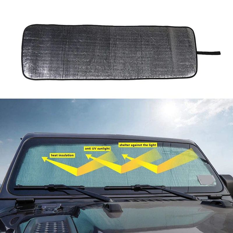 Windshield Sunshade Sun Shade Heat Shield Sun Visor Mat For Jeep Wrangler Rubicon Sahara Jl 2 Door&4 Door