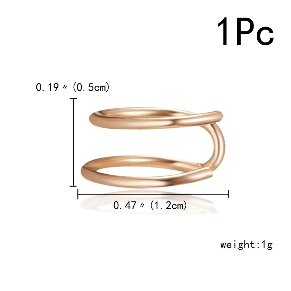 1Pcs Ear Clip Temperament Simple Unisex Fashion Jewelry Cartilage Punk Rock Cuff Wrap No Piercing-Clip On Earrings for Women Men - Окраска металла: 14