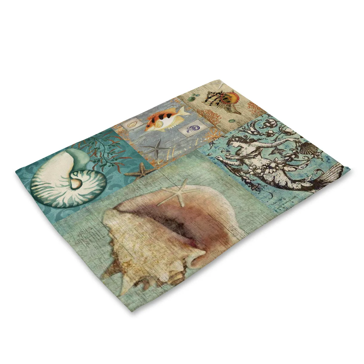 11 Lychee 42*32 см Ocean серии столовых льняная, для стола Коврик Противоскользящий коврик для DIY Кухня украшения столовые принадлежности - Цвет: 11