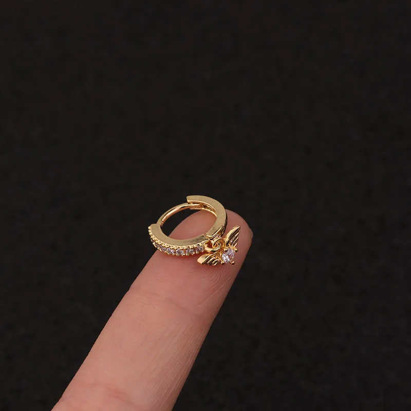 Cz Heart Star Moon Crown Cross Flower Ear Stud Tragus Cartilage Conch Earring Stud Cartilage Piercing Helix Jewelry