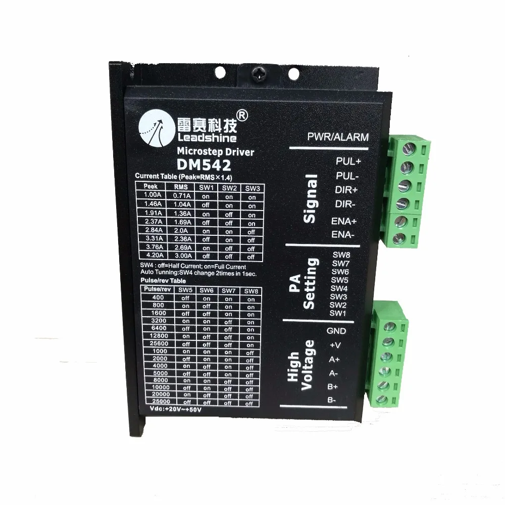 3 шт./лот Leadshine DM542 чпу шаговый привод 2ph 1~ 4.2A 20~ 50VDC одинаковая Nema23 34 Leadshine M542 драйвер двигателя