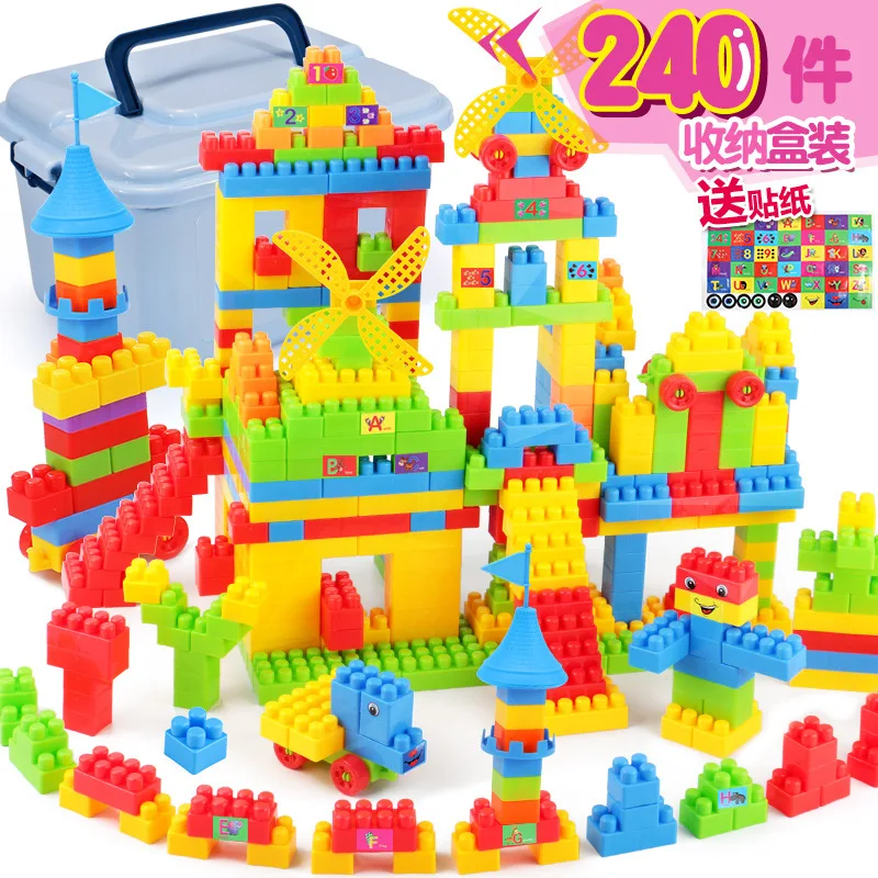 

CHILDREN'S Building Blocks Plastic Large Particles 240 Barrel Educational Assembled Fight Inserted Environmentally Friendly Toy