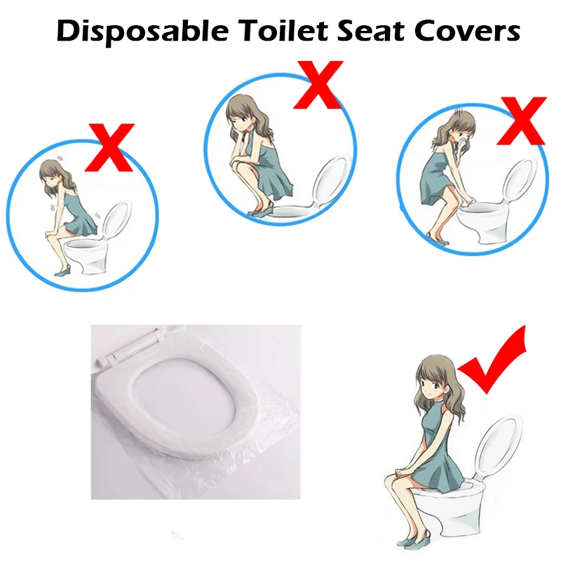 10pcs Waterproof Safety Disposable Toilet Seat Cover Mat Portable