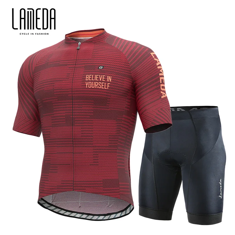 Lameda Cycling Jersey Sets Bicycle Suit Summer Short Sleeve Men's