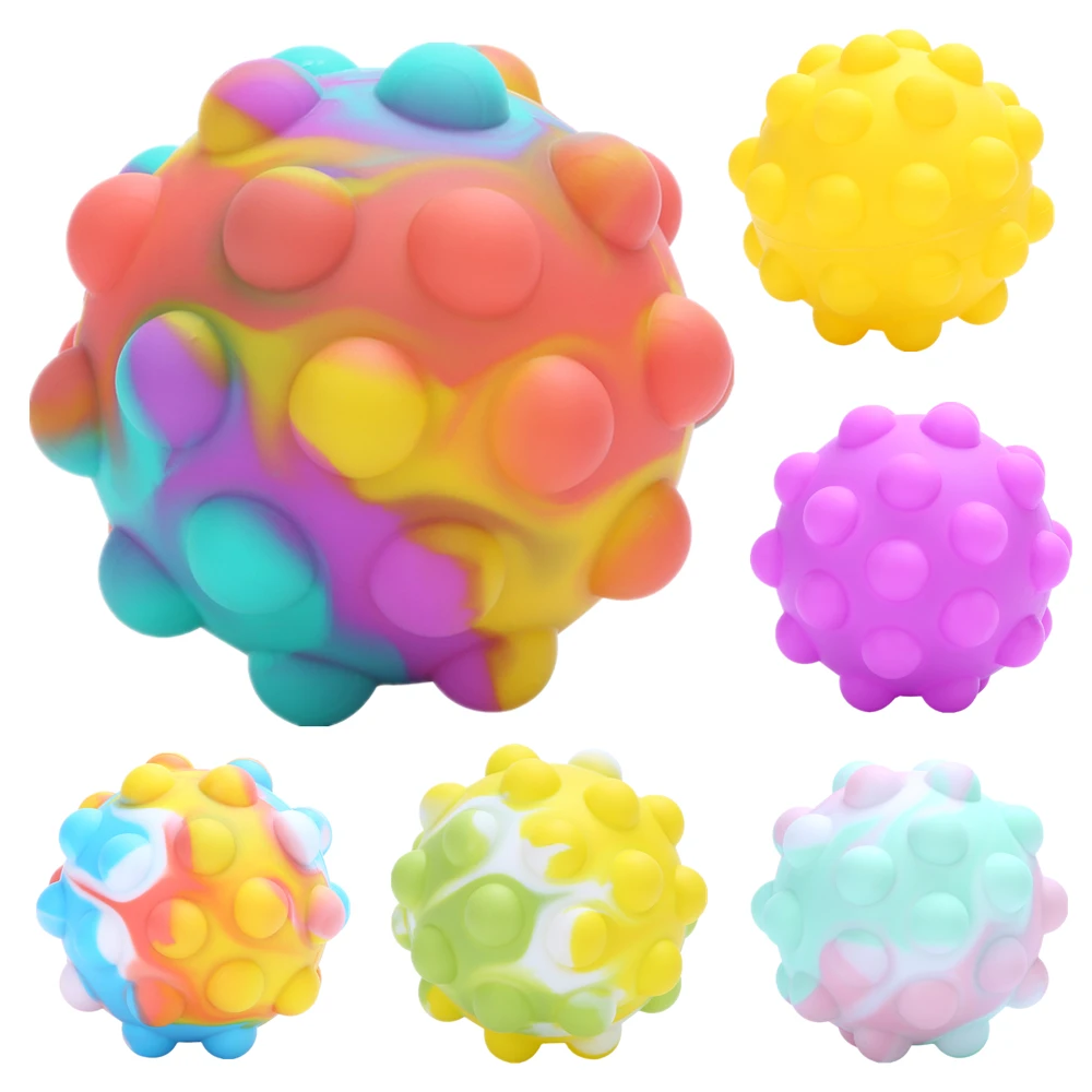 3D Pinch Ball Pop It Push Bubble Fidget Toys Adult Stress Relief 