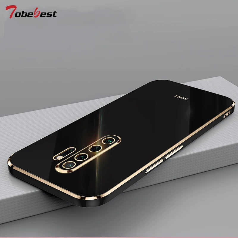 High Quality Plating Silicone Phone Case for Xiaomi Redmi Note 8 Pro Coque Straight edge Soft Back Cover - 1