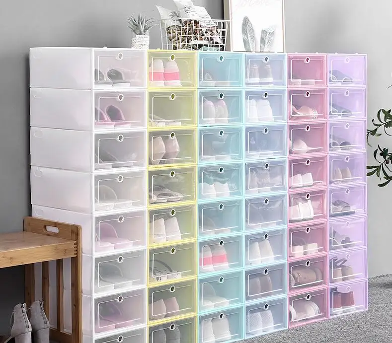 

Thicken Clear Plastic Shoe Box Dustproof Shoe Storage Box Flip Transparent Shoe Boxes Stackable Shoes Organizer Box SN2987